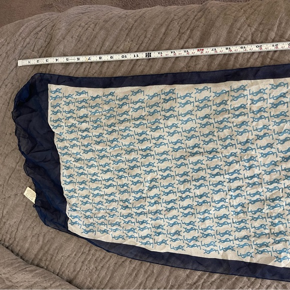 Vintage 100% polyester long rectangular YSL scarf - Picture 3 of 8